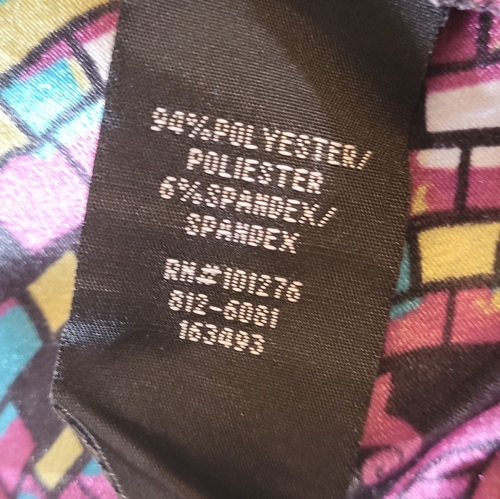 Nicole Miller Medium Pullover Blouse Blue/Pink/Black - Picture 8 of 10